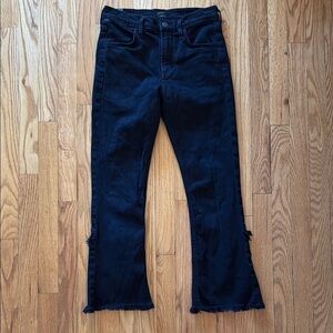 Citizens of Humanity as 25 Black Drew Fray Hem Jeans high rise crop flare VGUC